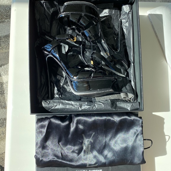 Saint Laurent TRIBUTE PLATFORM SANDALS PATENT US 6 - Picture 11 of 16